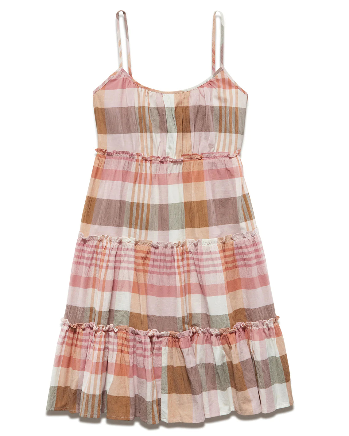 Faimont Plaid Tiered Mini Dress