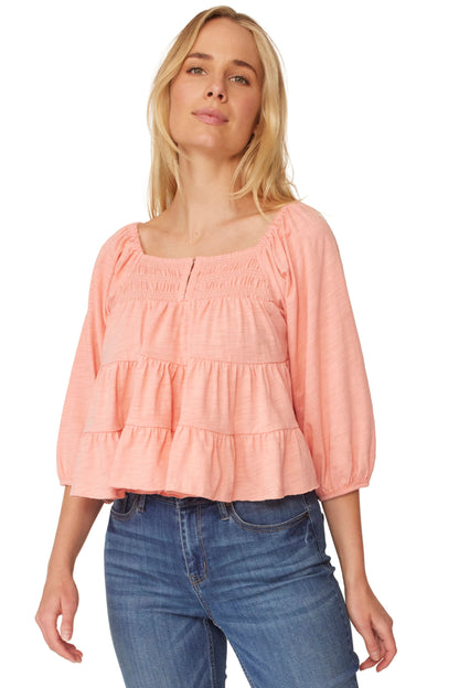 Petaluma 3/4 Puff Sleeve Tiered Top