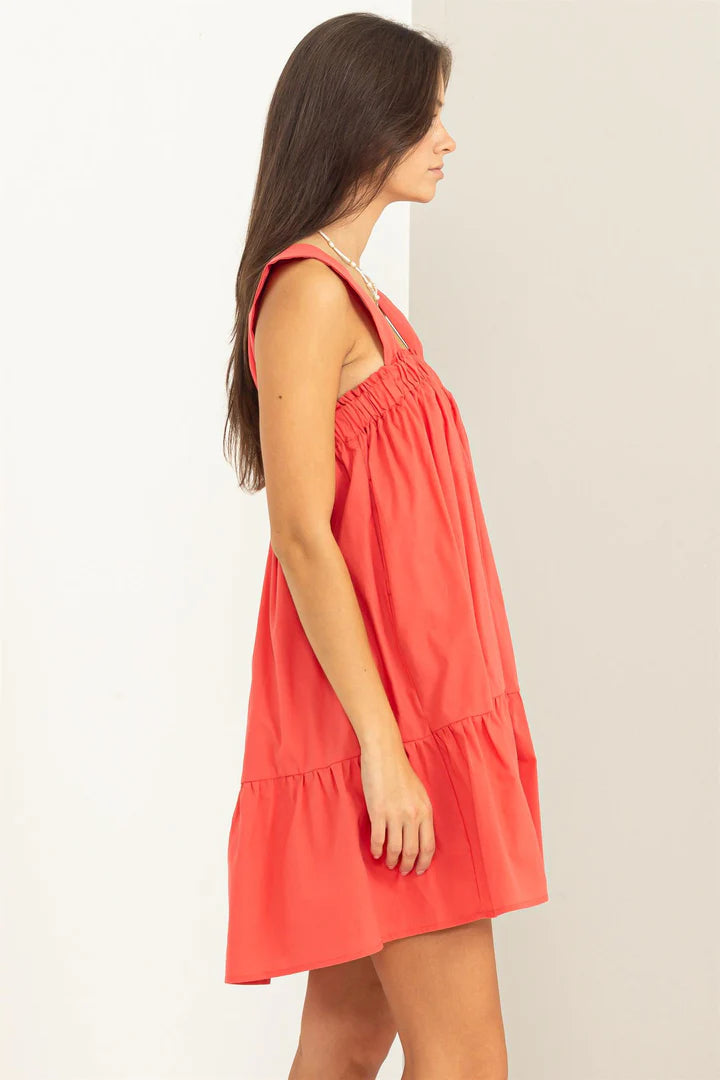 Into You Sleeveless Ruffled Mini Dress