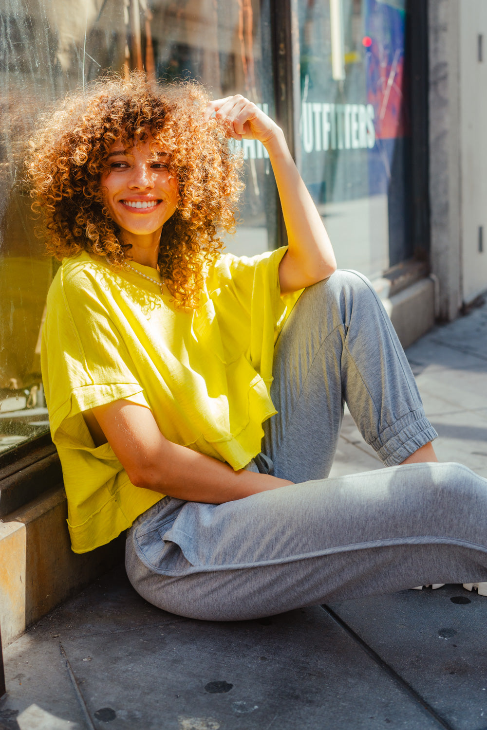 Half Sleeve Raw Edge Boxy Pocket Top